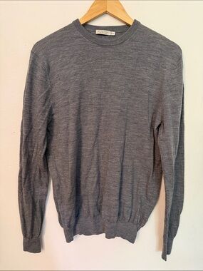 Suitsupply sz XL (fitted..could fit M or L) Heather Gray Crewneck Merino Sweater